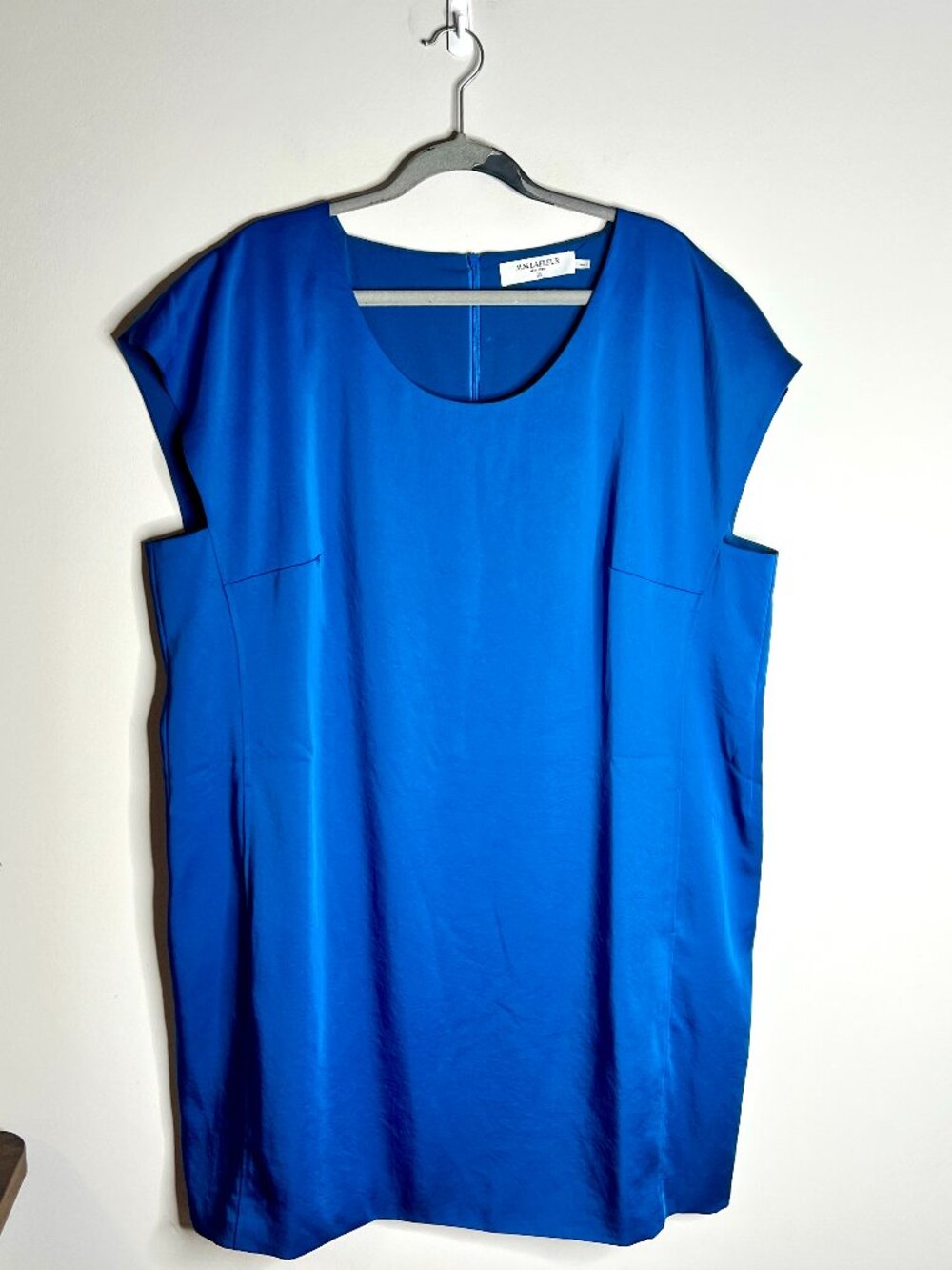 M.M. Lafleur Satin Sapphire Shift Dress Wedding Guest Dress Career Cocktail 20